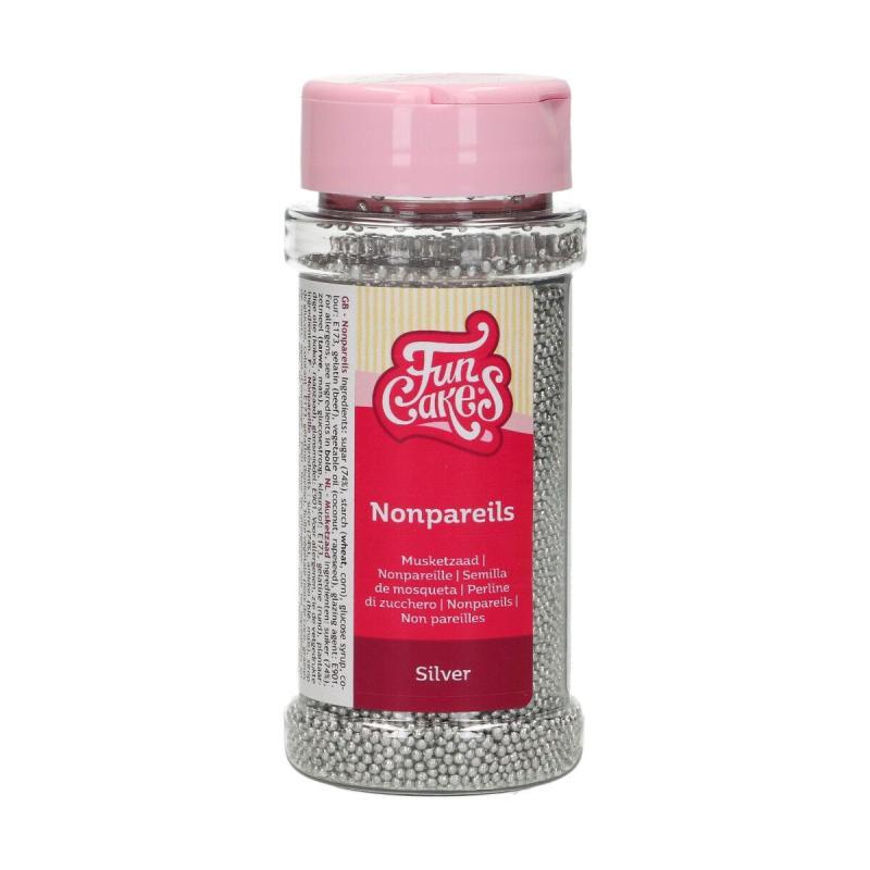 Nonpareils Sølv 80 G - Spiseligt Pynt til Desserter