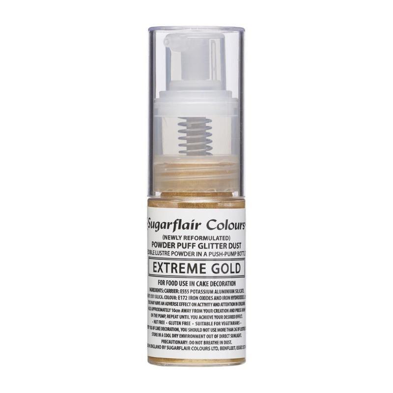 Spray Glimmer Extreme Gold 10 G fra Sugarflair