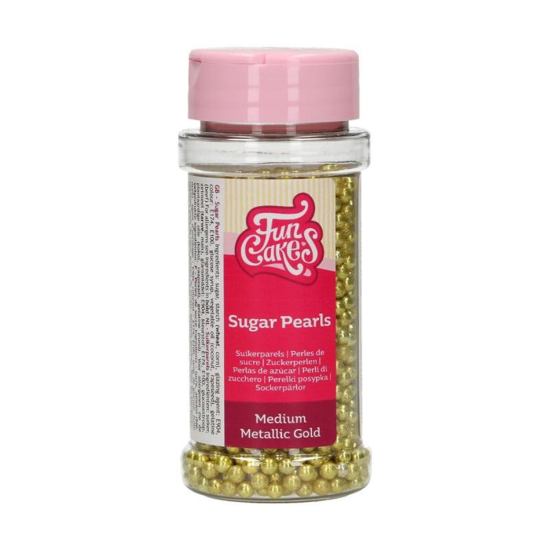 Sukkerkugler Medium Metallic Guld 80 G - Perfekt til Bagning