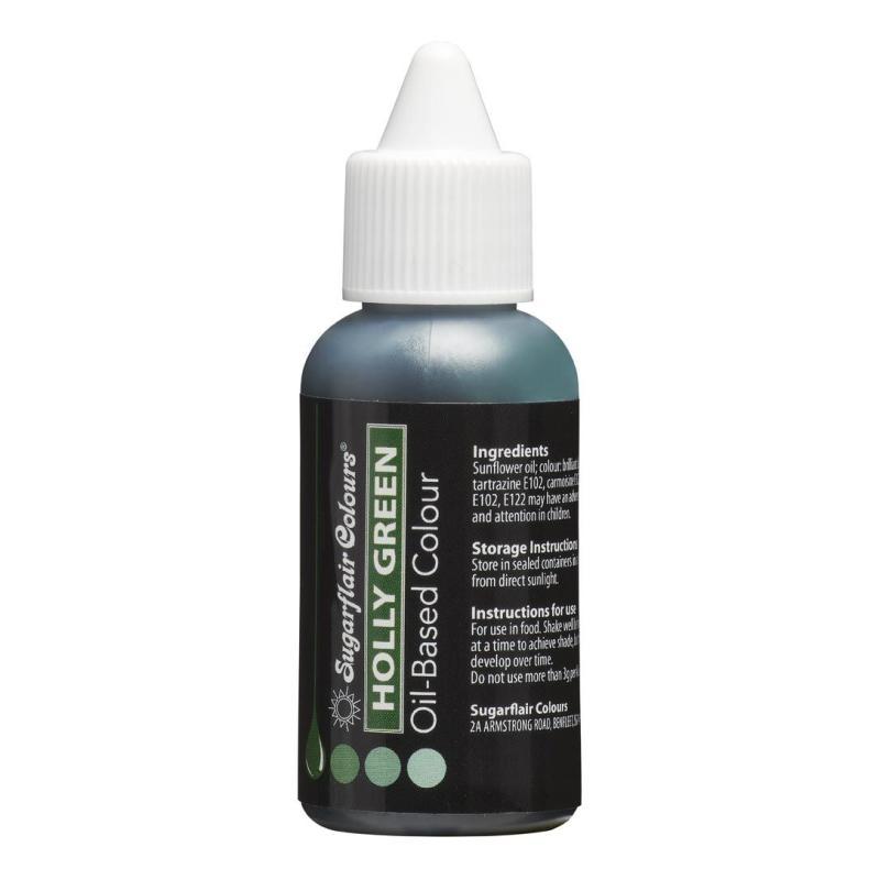 Sugarflair Oliebaseret Farve - Kristtorn Grøn 30 Ml