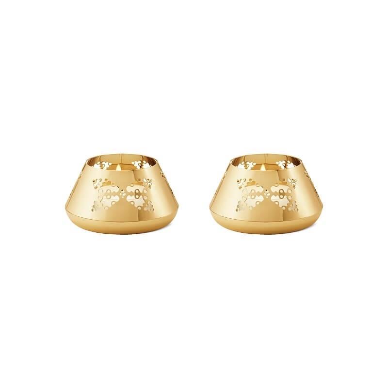 Georg Jensen Stjerne Fyrfadsstage 2 Stk Guld til Jul