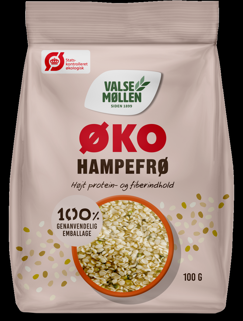 Økologiske Hampefrø 90 G fra Valsemøllen - Sund Snack