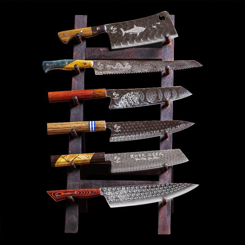 Limited Edition Taktilt Damaskus Stål Knivsæt 6 Knive