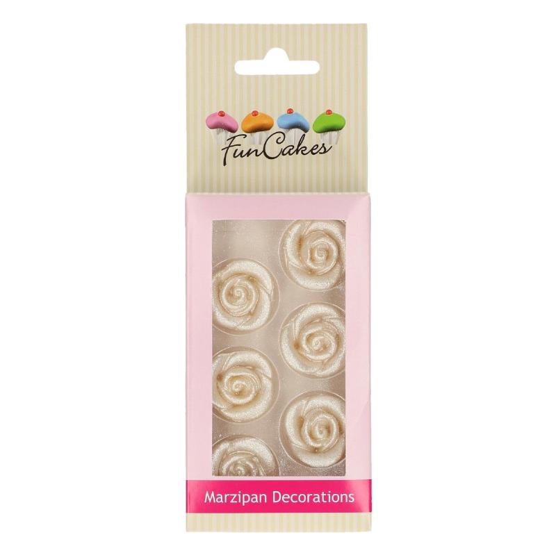Marcipan Roser Sølv 6 Stk   Funcakes