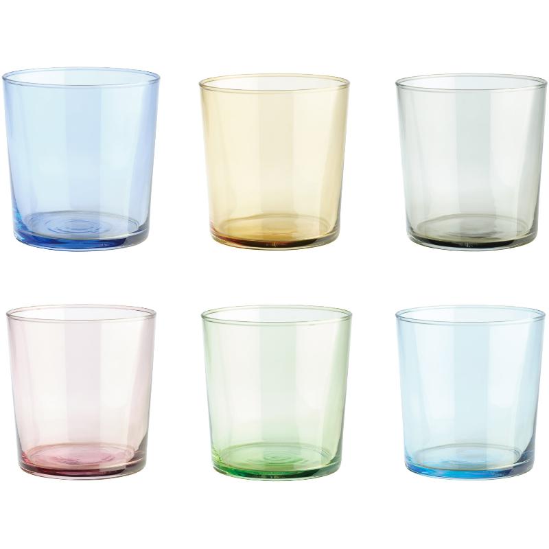 Drikkeglas  34 5 Cl  Blandede Farver  6 Stk