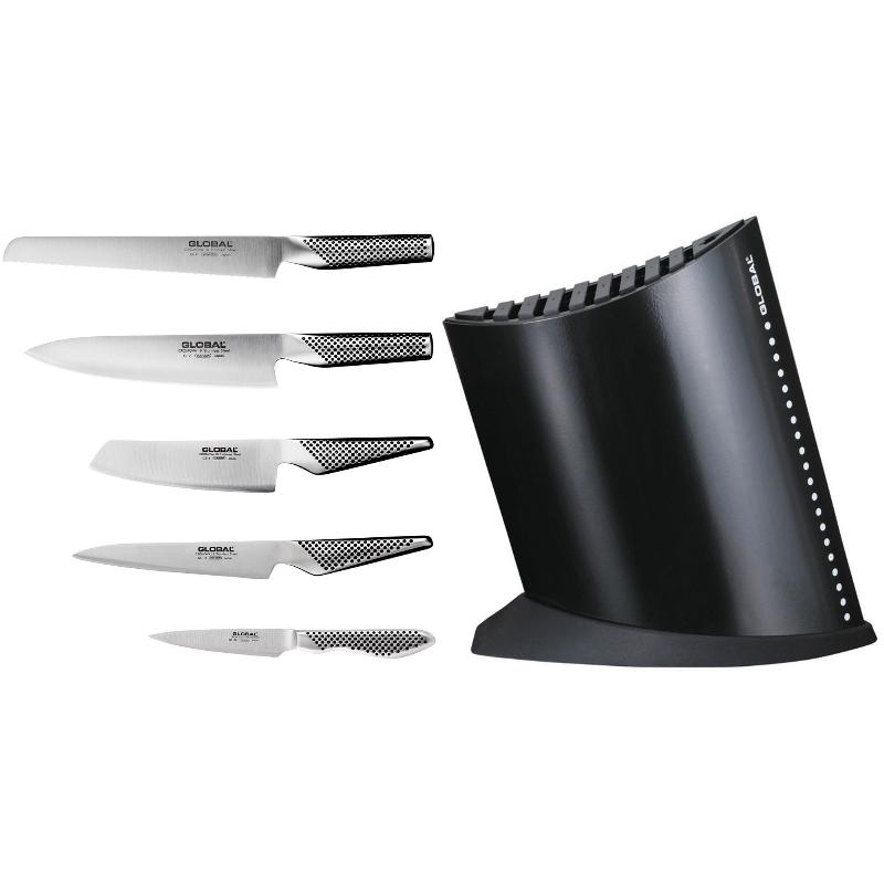 Knivsæt Med Knivblok Sort