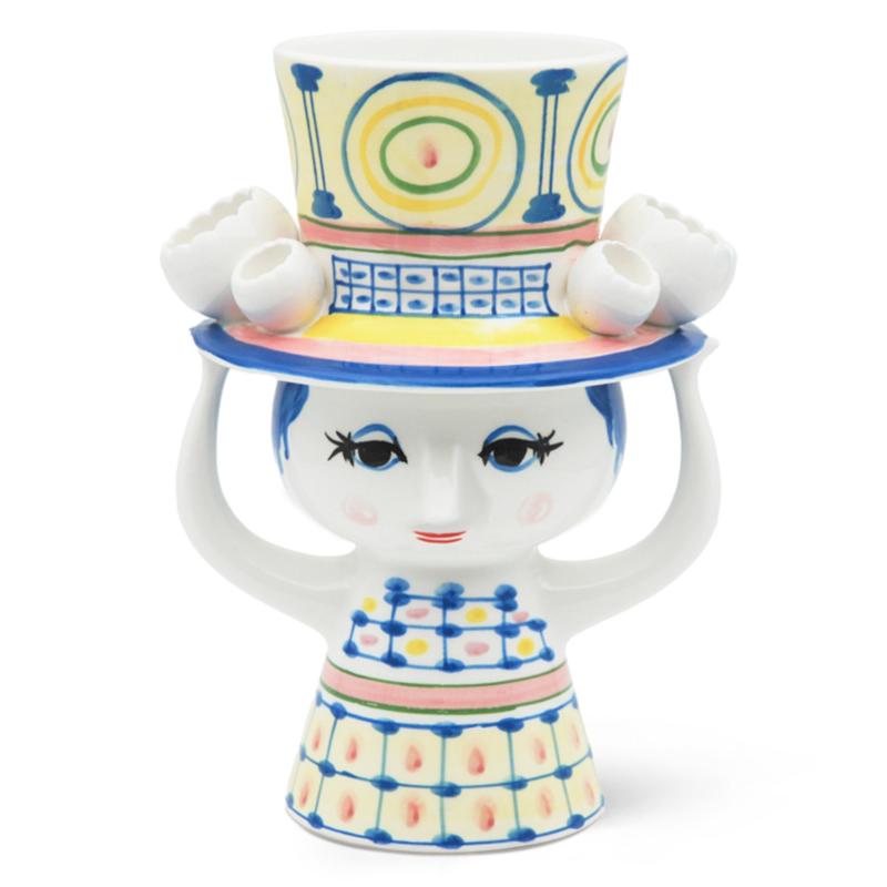 Lady With Hat Vase 20 5 Cm  Blå