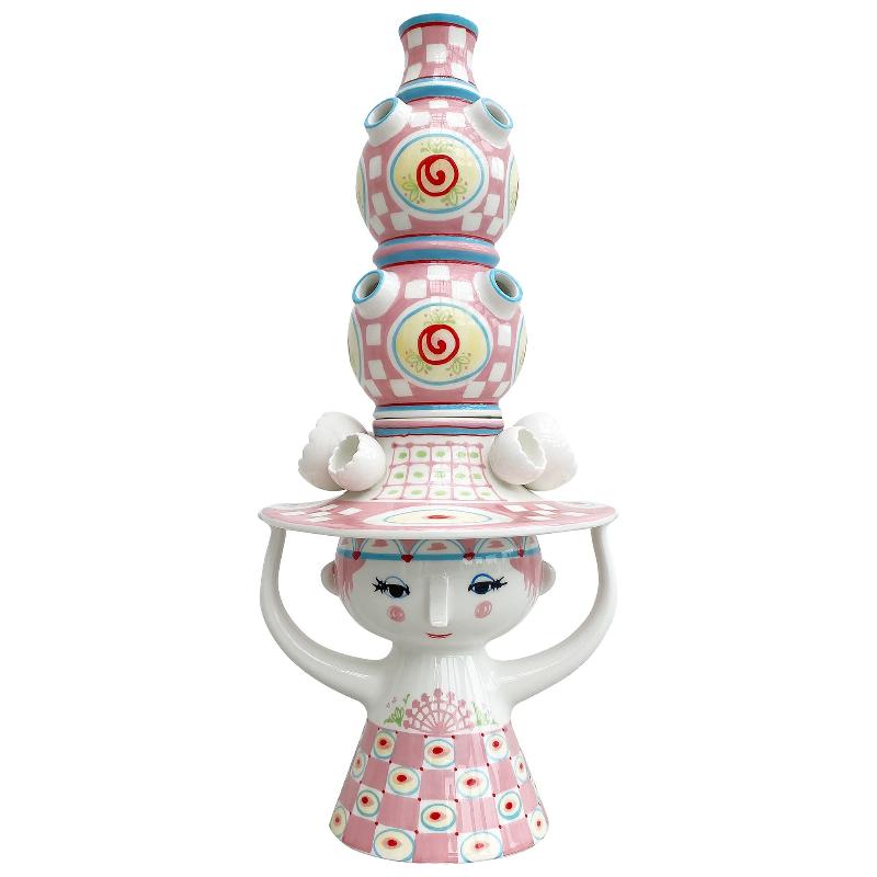Lady With Hat Vase 50 Cm  Rosa