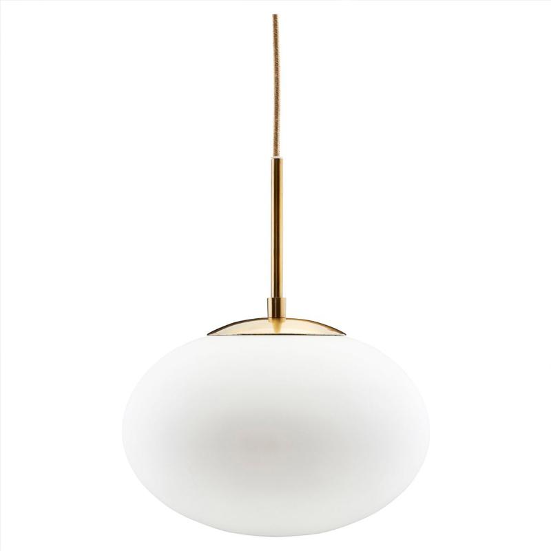 Opal Lampe 30 Cm  Hvid